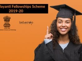 SwarnaJayanti Fellowships Scheme 2019-20