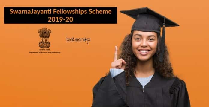 SwarnaJayanti Fellowships Scheme 2019-20