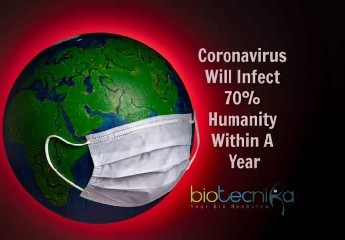 coronavirus will infect 70% humanity