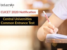 CUCET 2020 Notification – Central Universities Common Entrance Test CUCET 2020 Notification - Central Universities Common Entrance Test