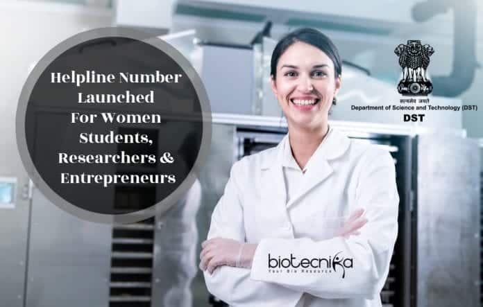 Helpline number for women in science