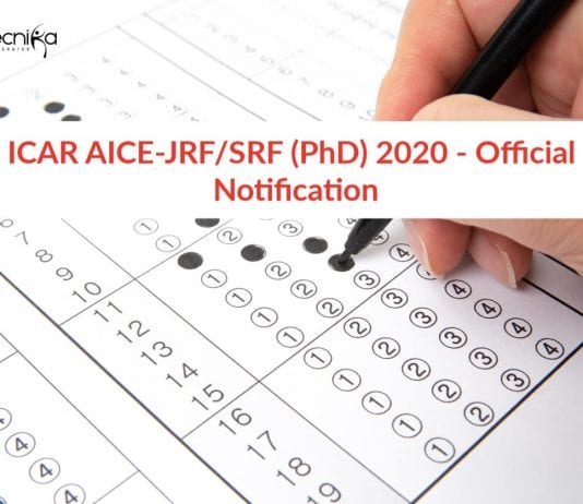 ICAR AICE-JRF/SRF (PhD) 2020