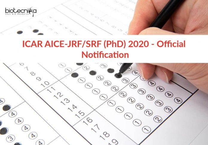 ICAR AICE-JRF/SRF (PhD) 2020