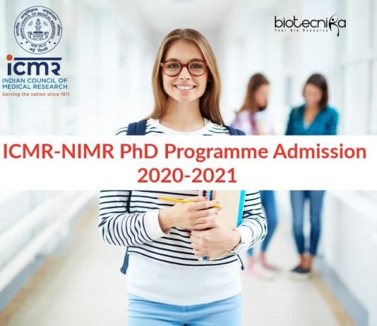 ICMR-NIMR PhD Programme Admission