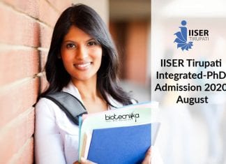 IISER Tirupati Integrated-PhD Admission