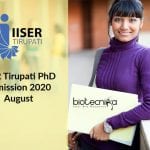 IISER Tirupati PhD Admission