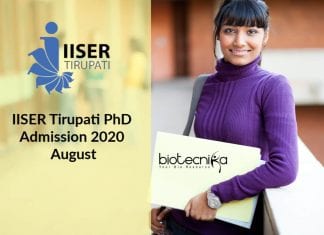 IISER Tirupati PhD Admission