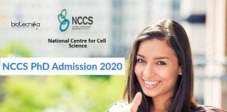 NCCS PhD Admission 2020