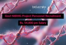 Govt NIBMG Project Personnel Recruitment – Rs. 54,000 pm Salary NIBMG Job Openings