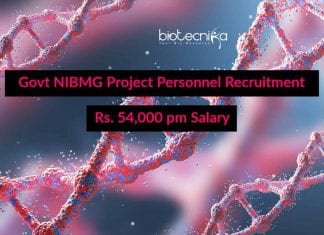 Govt NIBMG Project Personnel Recruitment – Rs. 54,000 pm Salary NIBMG Job Openings
