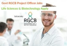 Govt RGCB Project Officer Jobs – Life Sciences & Biotechnology Apply RGCB Jobs Latest