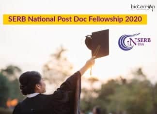 SERB National Post Doc Fellowship 2020 – Rs. 55,000 pm Fellowship + Rs. 2 Lakh Research Grant SERB-National Post Doc Fellowship