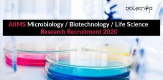 AIIMS Microbiology / Biotechnology Research Recruitment 2020