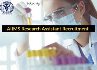 AIIMS Research Assistant Recruitment – Applications Invited AIIMS Research Assistant Recruitment