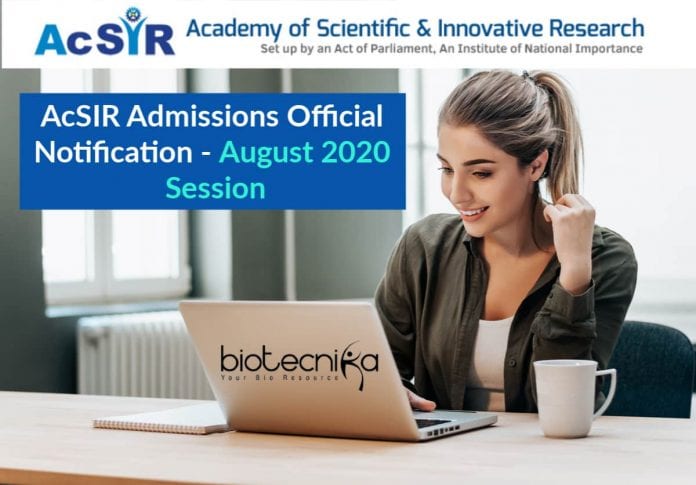 AcSIR Admissions 2020