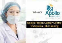 Apollo Proton Cancer Centre Technician Job Opening – Apply Online Apollo Hospital Job