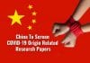 China to Screen COVID-19 publications