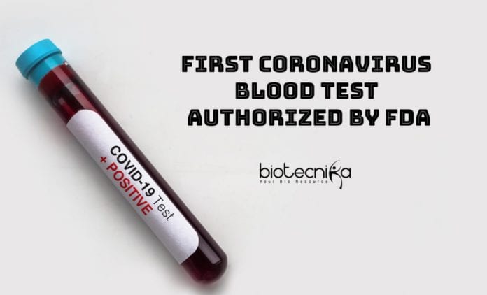 First Coronavirus Blood Test Authorized By FDA