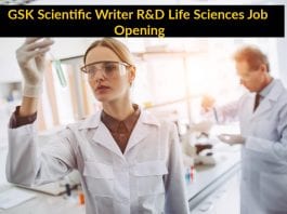 GSK Scientific Writer R&D