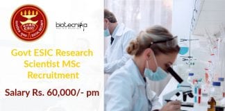 Govt ESIC Research Scientist