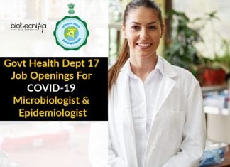 Updated: Govt Health Dept 17 Job Openings For COVID-19 Microbiologist & Epidemiologist Govt Health Dept