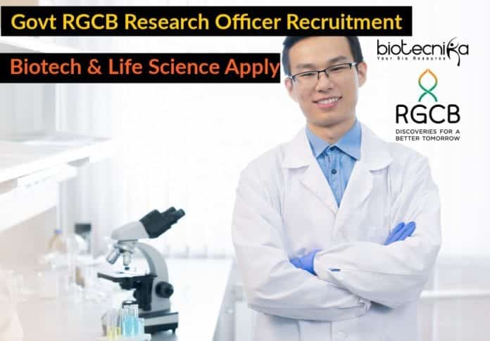 Govt RGCB Research Officer