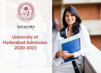 Hyderabad University Admissions 2020-21