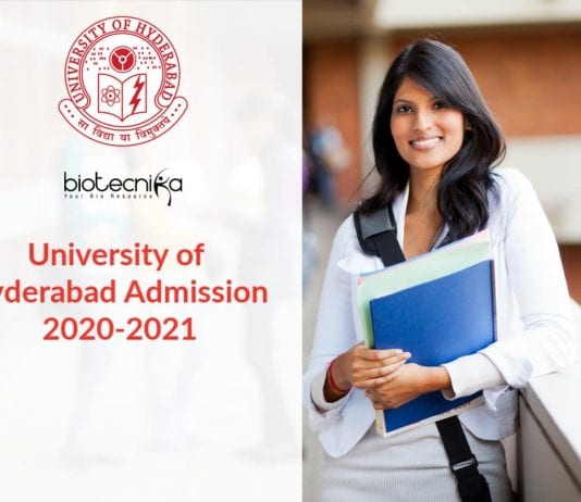 Hyderabad University Admissions 2020-21