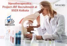 Nanotherapeutics Project-JRF Recruitment at IISER Kolkata IISER Kolkata Research