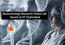 Biotechnology Research Fellow Job Vacant at IIT Hyderabad IIT Hyderabad Research