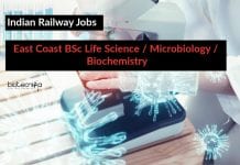 Indian Railway – East Coast BSc Life Science / Microbiology / Biochemistry Job Indian Railway Jobs
