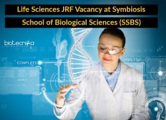 Life Sciences JRF Vacancy at Symbiosis School of Biological Sciences (SSBS) Life Sciences JRF Vacancy