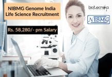 NIBMG Genome India Life Science Recruitment – Rs. 58,280/- pm Salary NIBMG Genome India