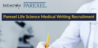 Parexel Life Science Vacancy