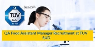 QA Food Assistant Manager