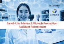 Sanofi Life Science & Biotech Production Assistant Recruitment Sanofi Job Vacancy