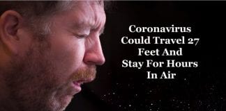 distance coronavirus can travel in air
