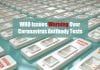 WHO Issues Warning Over Coronavirus Antibody Tests