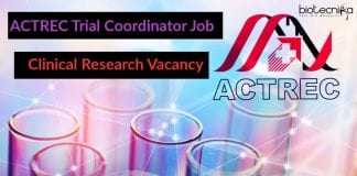 ACTREC Trial Coordinator Job