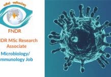 FNDR MSc Research Associate – Microbiology/ Immunology Job FNDR MSc Research Associate