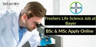 Freshers Bayer Life Science