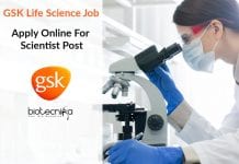 GSK Life Science Job – Apply Online For Scientist Post GSK Life Science Job