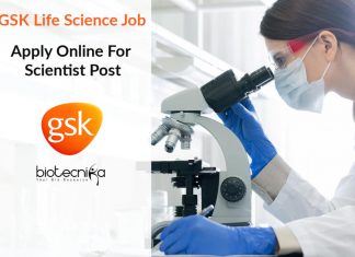 GSK Life Science Job – Apply Online For Scientist Post GSK Life Science Job