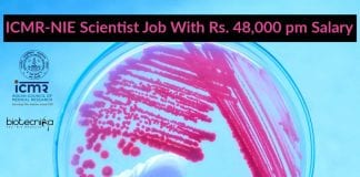 ICMR-NIE Scientist Job