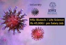 MSc Biotech / Life Science Rs 45,000/- pm Salary Job @ ICMR-NIRRH ICMR-NIRRH Jobs Latest