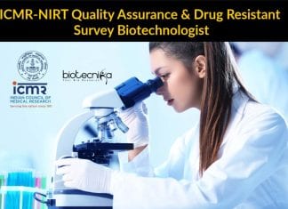 ICMR-NIRT Biotechnology Job