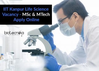IIT Kanpur Life Science Vacancy – MSc & MTech Apply Online IIT Kanpur Life Science