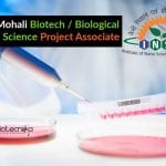 INST Mohali Biotech / Biological & Life Science Project Associate Job INST Biological Science Jobs