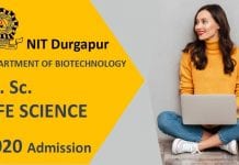 MSc Life Science Admission 2020 at NIT Durgapur – Applications Invited MSc Life Science Admission