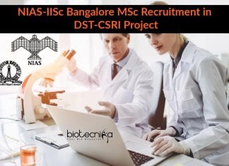 NIAS-IISc Bangalore MSc